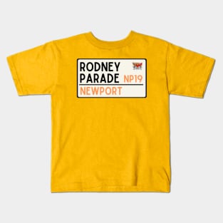 Newport, Rodney Parade road sign Kids T-Shirt